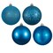 Vickerman 1.6 in. Turquoise Ball 4-Finish Asst Christmas Ornament